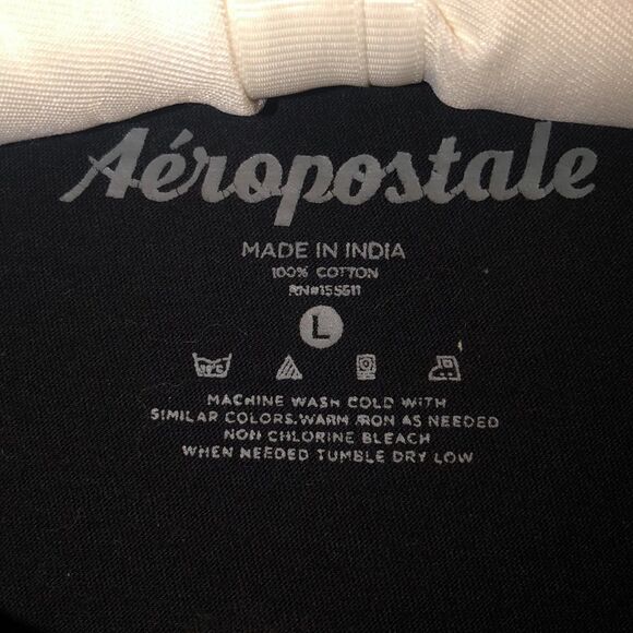 Aero L Cotton Black Rose Bud Short Sleeve Tee - Picture 6 of 11